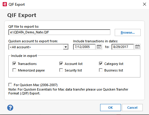 import data from quicken for mac to moneywiz
